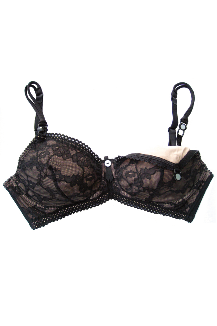 Black Lacy Breastfeeding Bra