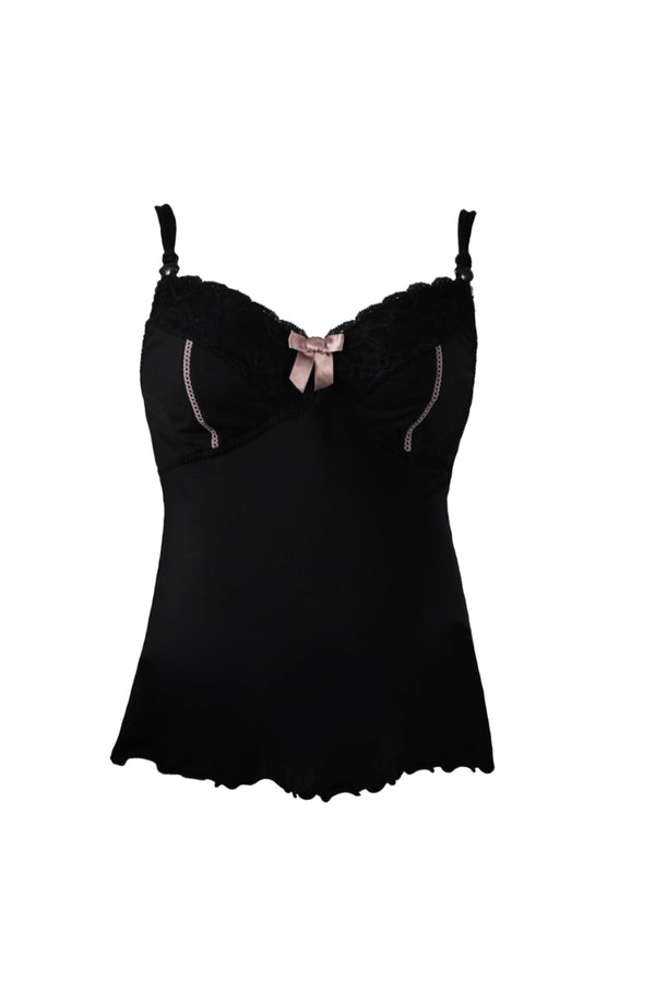 Black Lacy Nursing Vest