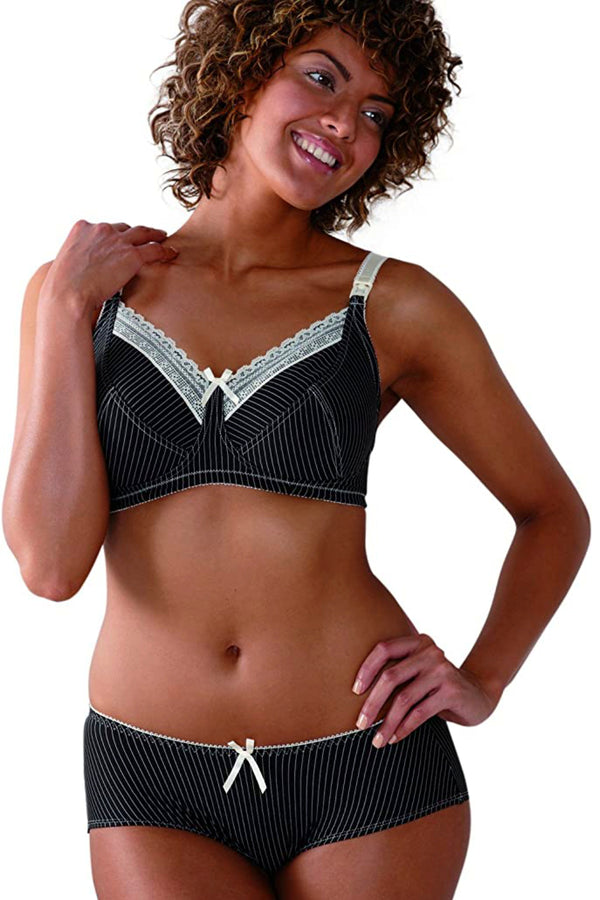 Black and Cream Nursing Bra