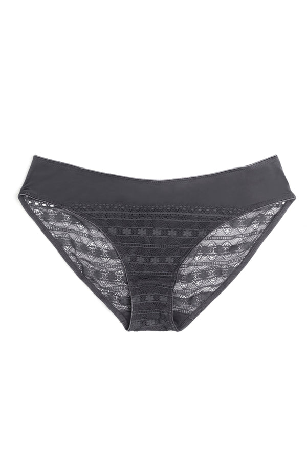 Grey Lacy Maternity Briefs
