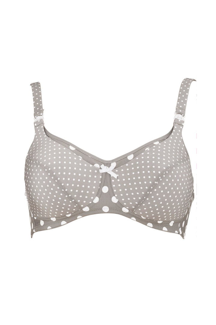 Grey Polkadot Breastfeeding Bra